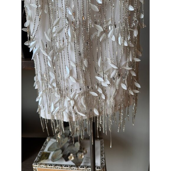 retrofete Haven Embellished Mini Dress White/Silver Womens Size Medium - Picture 11 of 16